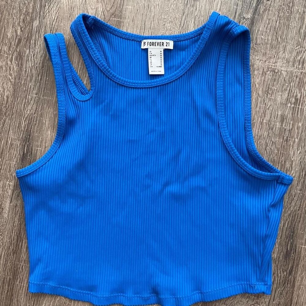 Forever-21 Women's Blue Crop-top